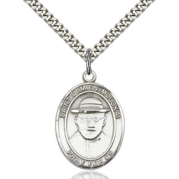 Saint Damien of Molokai Sterling Silver Medal